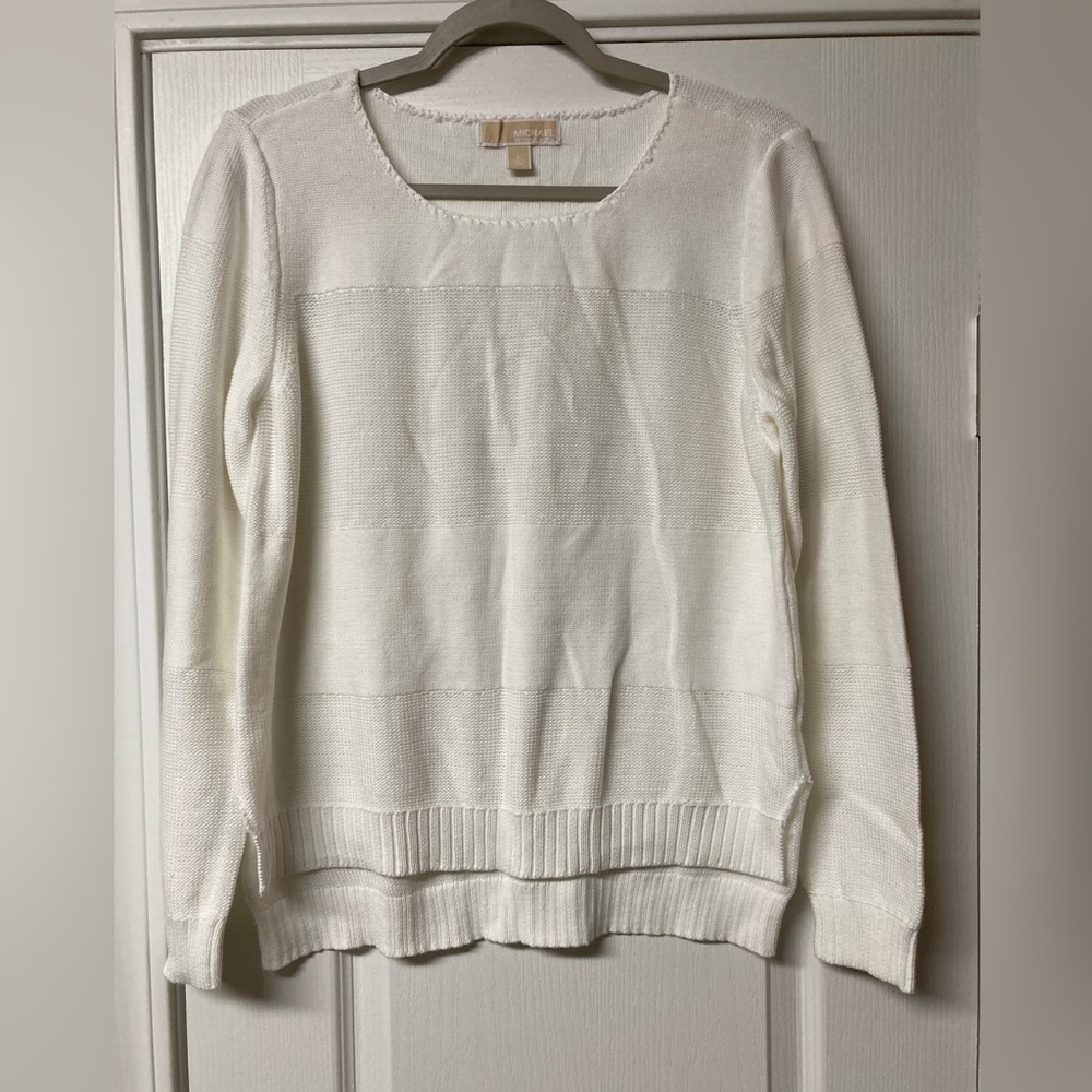 Michael Kors White Textured Sweater
